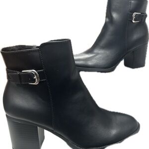 Style & Co. Black Heeled Boots with Buckle